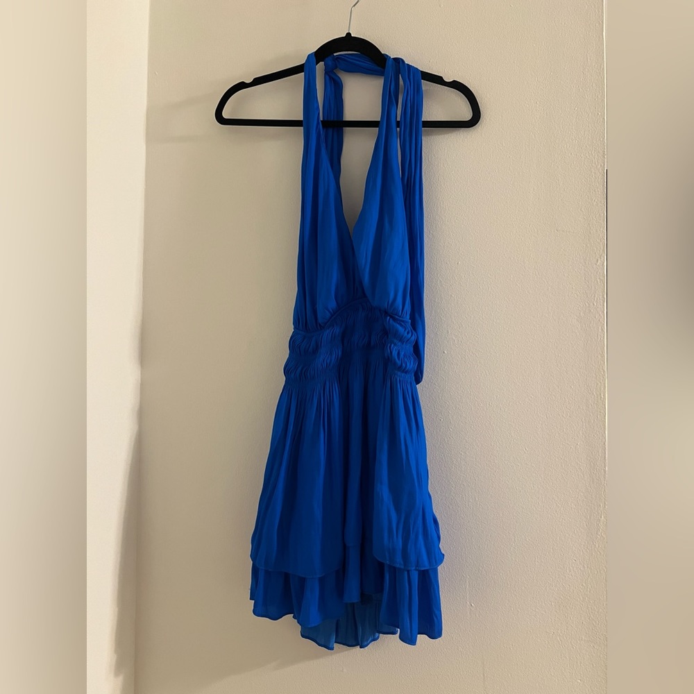 MUSTARD SEED ROYAL BLUE HALTER ROMPER
